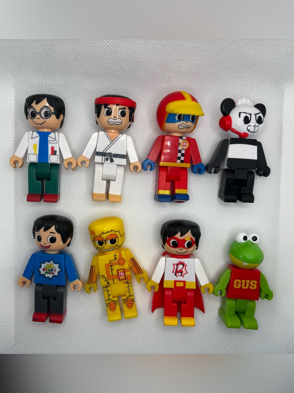2/20$ 🐮 Ryans World Figure Set - Lot Of 8 - Race Driver, Superhero, Frog, Panda